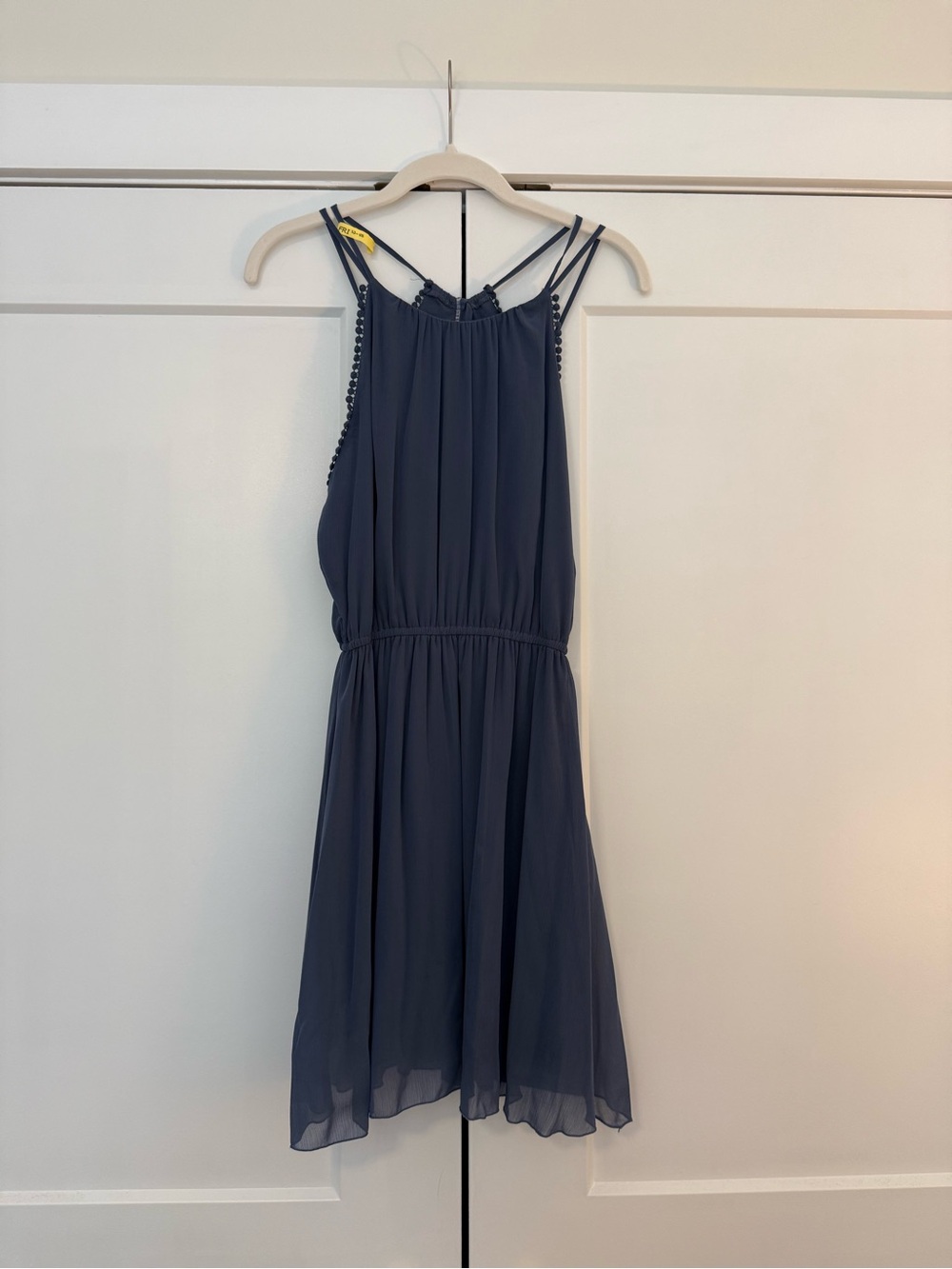 Abercrombie & Fitch Smoke Blue Chiffon Mini Dress with Double Straps